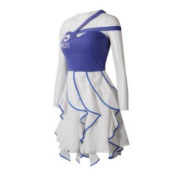 BG034  個人設計吊帶背心斜肩抹胸連身裙啤酒女郎制服  訂製側開拉鏈  藍色裙邊啤酒女郎制服  啤酒女郎制服中心  經編雙面布     拍片用   道具衫 BG034  個人設計吊帶背心斜肩抹胸連身裙啤酒女郎制服  訂製側開拉鏈  藍色裙邊啤酒女郎制服  啤酒女郎制服中心  經編雙面布     拍片用   道具衫